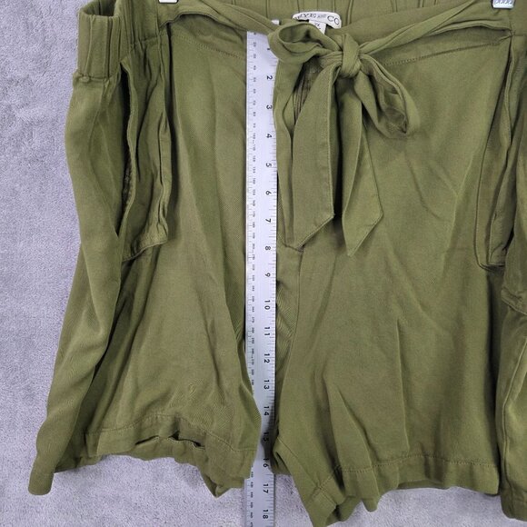 Womens Frye & Co. Olive Green 100% Rayon Shorts Elastic Tie Waist 4" Inseam 2X - Picture 4 of 9